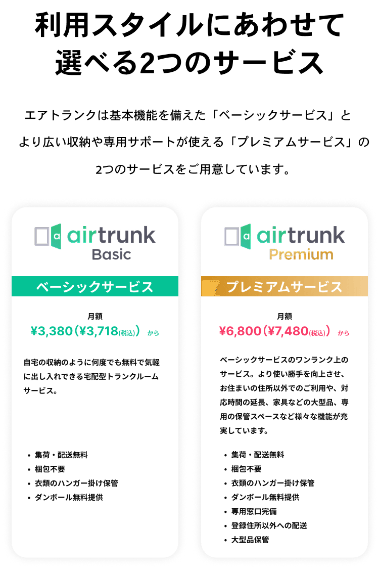 エアトランクベーシック×プレミアム比較